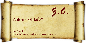 Zakar Ottó névjegykártya